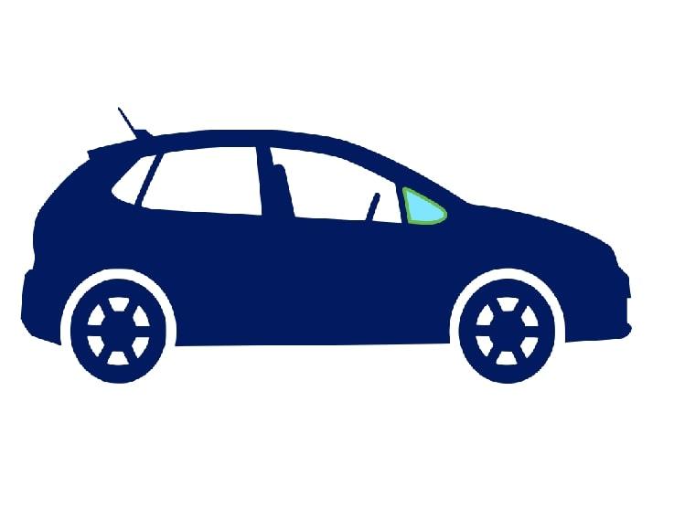 Vitre latérale fixe avant droite teinté verte – Image 2